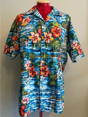 Hawaiian shirt - all cotton short sleeve button up Size Large